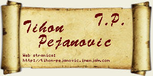 Tihon Pejanović vizit kartica